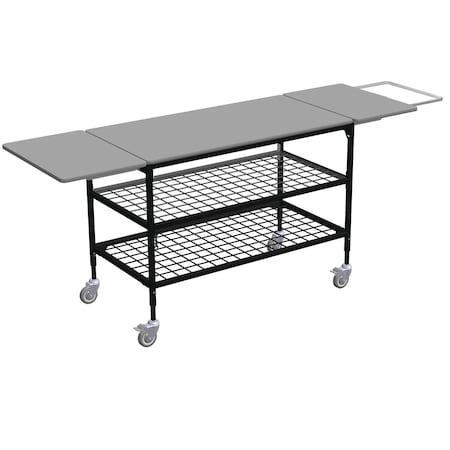 Large Table with Drop Lves, Trash Bag Holder, Mid & Btm Grid Shlf MPN:ERGO-50-K4
