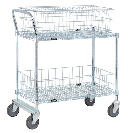 Mobile Cart with 2 shelves/2 wire baskets MPN:MSC-1836C-1
