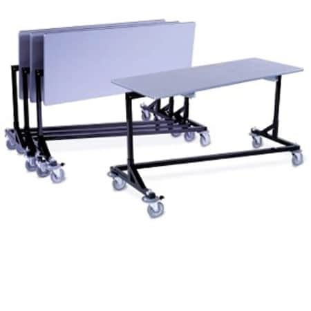 Nesting Table with bottom grid shelf and bumpers 24 in D x 60 in L x 35 in H MPN:NTZ-001