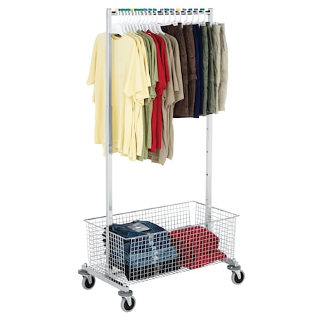 Garment/Recovery Rack w/Bumpers & Wire Basket MPN:CSC-1T-S12-002