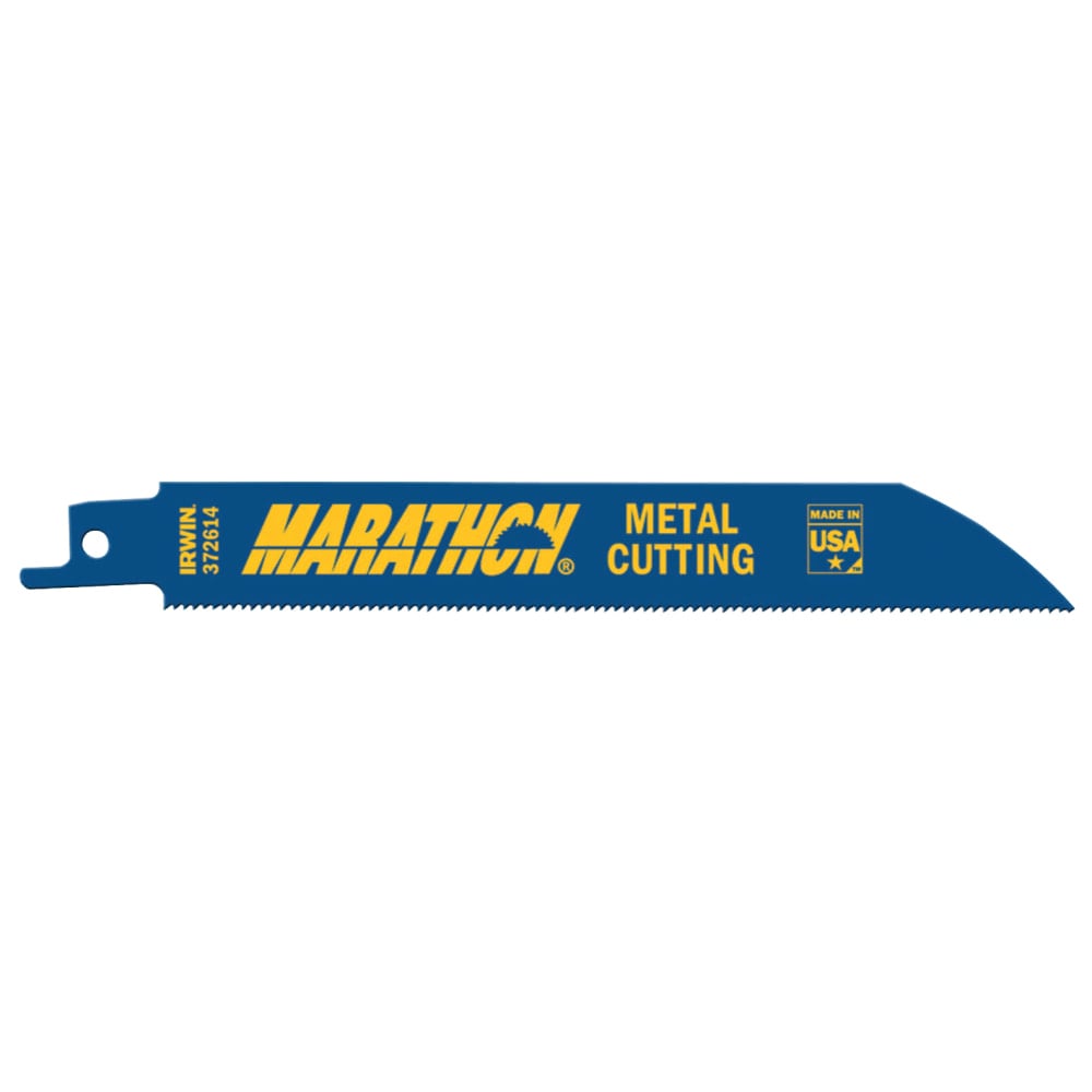 IRWIN Metal Cutting Reciprocating Saw Blade, 3/4in Wide x 6in Length MPN:372614B