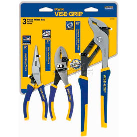 IRWIN VISE-GRIP® 2078704 3 Piece Traditional Plier Set (Long Nose Slip Joint Tongue & Groove) 2078704