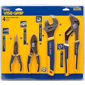 IRWIN VISE-GRIP® 2078705 4 PC Plier Set (Long Nose Slip Joint Tongue & Groove Adj. Wrench) 2078705