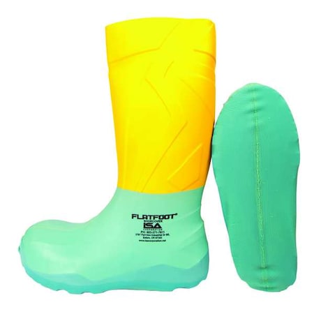 Overshoes, Composite Toe, Rubber, 7 1/2 in Height, Slip On Closure, Slip Resistant Sole, Blue, 2XL MPN:SBLF100XXL-GR