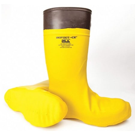 Overshoes, Composite Toe, Rubber, 12 in Height, Slip On Closure, Slip Resistant Sole, Yellow, 2XL MPN:SYBF402X