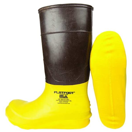 Overshoes, Composite Toe, Rubber, 7 1/2 in Height, Slip On Closure, Slip Resistant Sole, Yellow, M MPN:SYLF100M-GR