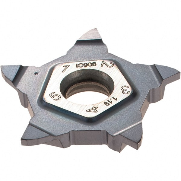 Cutoff Insert: PENTA 24N119-010RS 908, Carbide, 1.19 mm Cutting Width, 0.0469