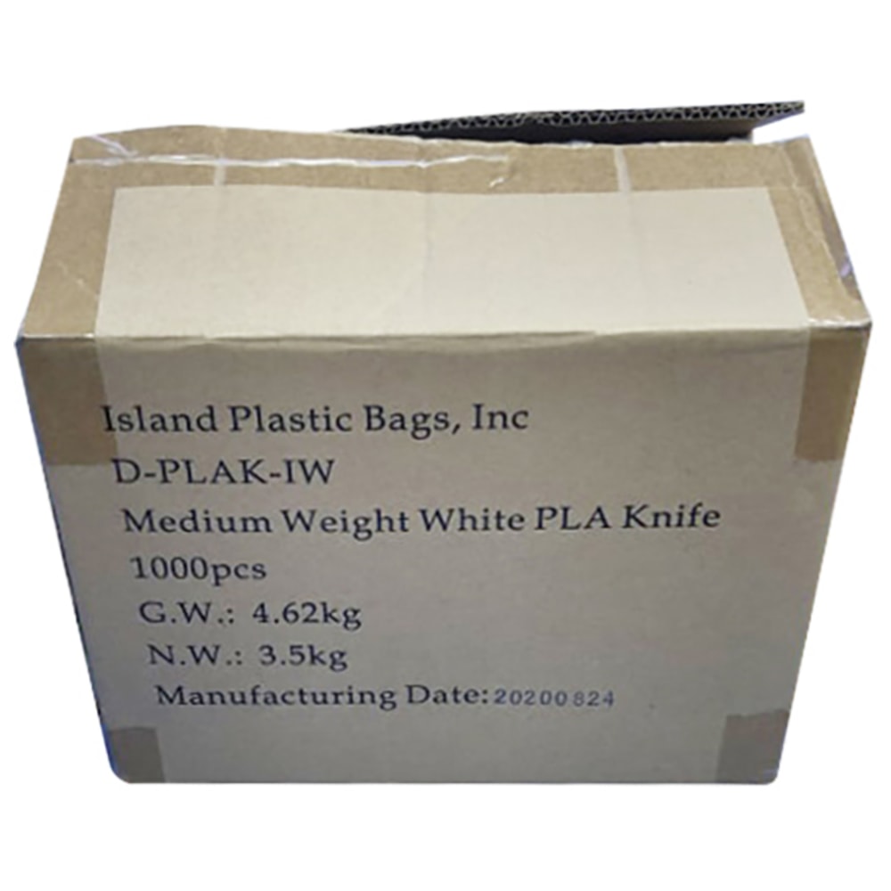 Ohanaware Disposable Cutlery, Knives, White, Pack Of 1, 000 Forks MPN:D-PLAK-IW