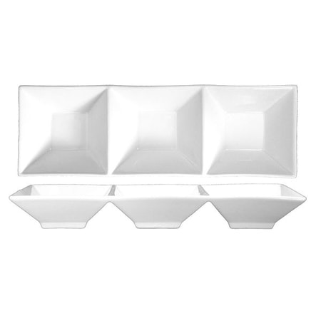 3-Compartment Bowl, 5 oz., Ceramic White PK24 MPN:FA3-12