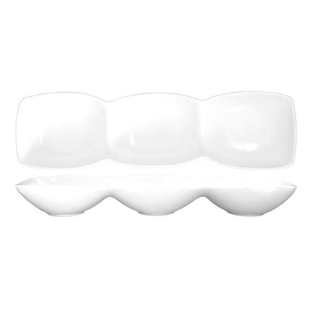 3-Compartment Bowl, 4 oz., Ceramic White PK24 MPN:FA3-145