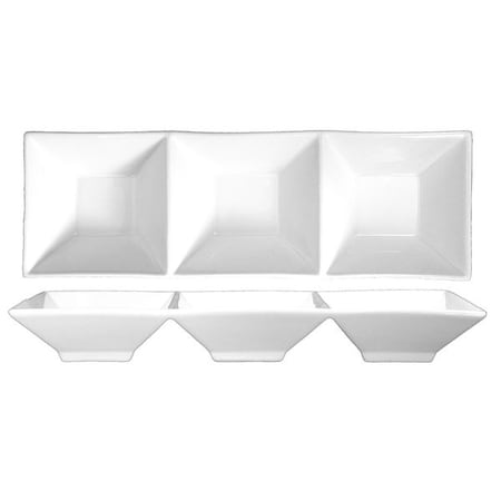 3-Compartment Bowl, 2 oz., Ceramic White PK36 MPN:FA3-9