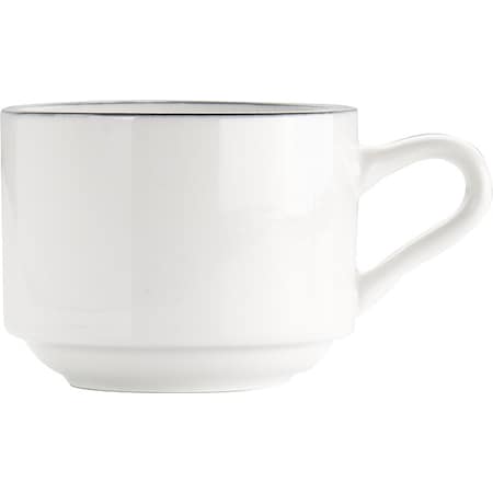 Cup, 8 fl oz, European White w/Black, PK36 MPN:TB-23-BL