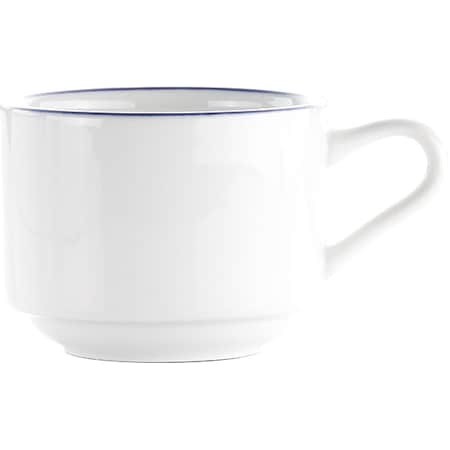 Cup, 8 fl oz, European White w/Blue, PK36 MPN:TB-23-CB