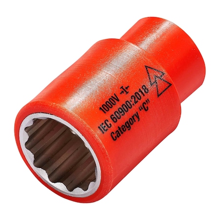 Insulated 1, 000v, 3/8in Drive Socket 19m MPN:01740