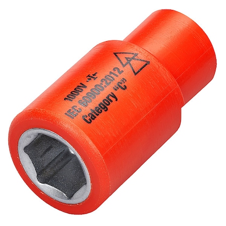 1/4 in Drive Insulated Socket 12 mm, 15/32 in MPN:07216