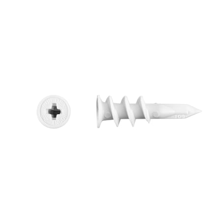 Wall Anchor, 1 5/8 in L, Nylon, 50 lb Tension Strength, 100 PK MPN:5035902