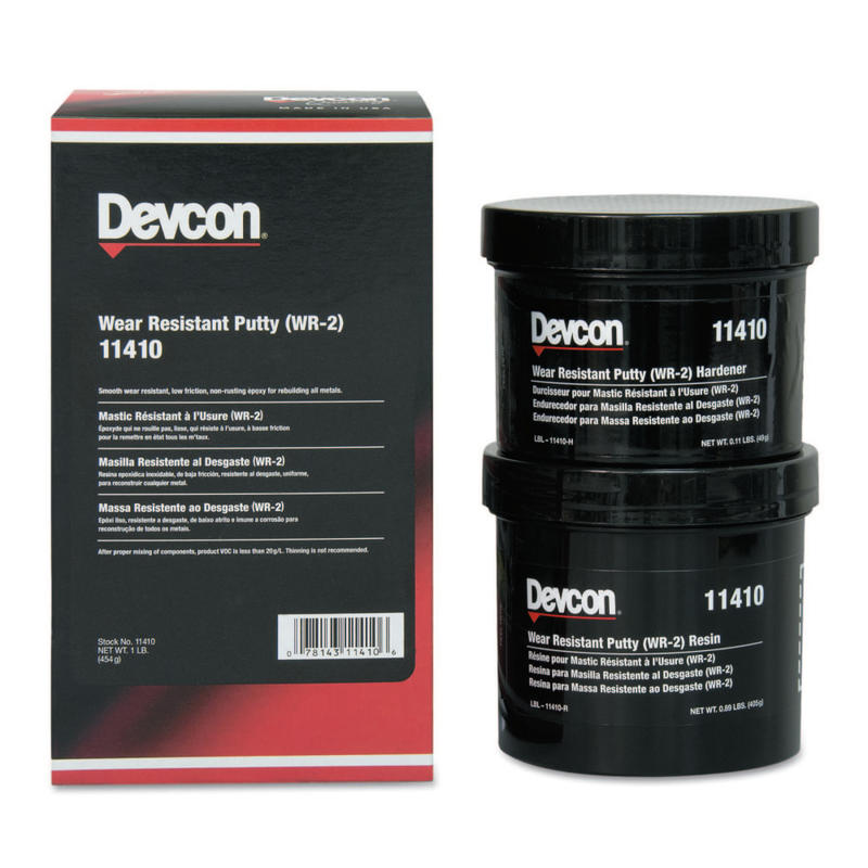 Devcon Wear Resistant Putty WR-2, 1 lb, Dark Gray MPN:11410