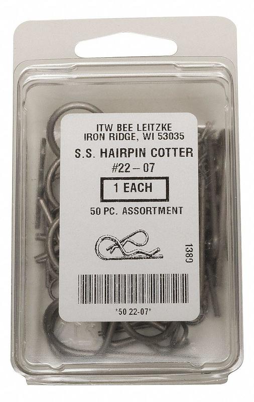 Hairpin Cotter Asst 18-8 50 Pcs 5 Sizes MPN:WWG-DISP-BPS050