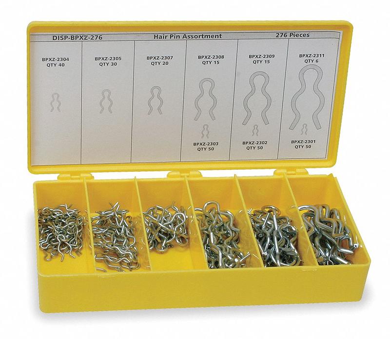 Hairpin Clip Asst Zinc 276 Pcs 9 Sizes MPN:WWG-DISPBPXZ276