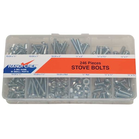 Bolt Assortment, Steel, Zinc Plated Finish MPN:WWG-DISP-STOVE248