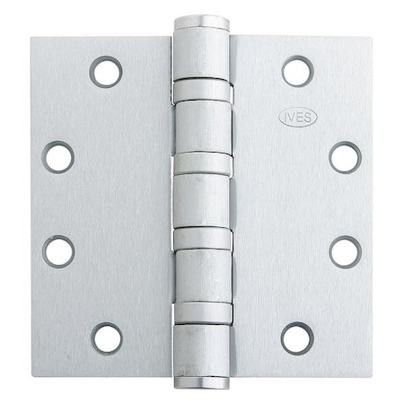 Door and Butt Hinge, Steel, Full Mortise Mounting, 4 1/2 in Leaf W x 4 1/2 in Leaf H MPN:5BB1HW 4.5X4.5 652