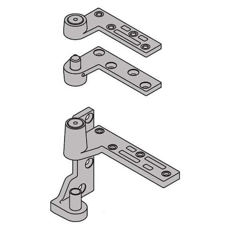 Pivot Hinge, Brass, Full Mortise Mounting, 1 1/16 in Leaf W x 4 1/4 in Leaf H, Satin Chrome Plated MPN:7215 SET RH US26D