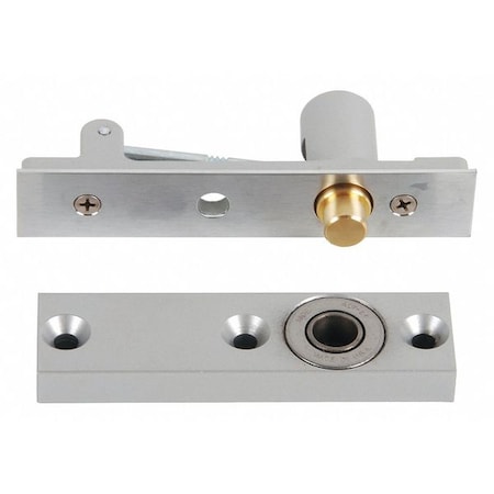 Pivot Hinge, Cast Brass, Surface Mounting, 1 1/4 in Leaf W x 1 5/8 in Leaf H, Satin Chrome MPN:7253 TOP US26D