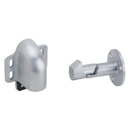 Door Stop, Cast Brass, Silver, 3-11/16