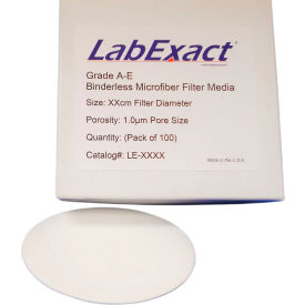 LabExact® Grade A-E 1.0um Binderless Glass Microfiber Filter Media 11cm 100/PK LE-AE1100