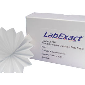LabExact® Fluted Grade CFP2 8um Qualitative Cellulose Filter Paper 15cm 100/PK LE-CFP2F-150