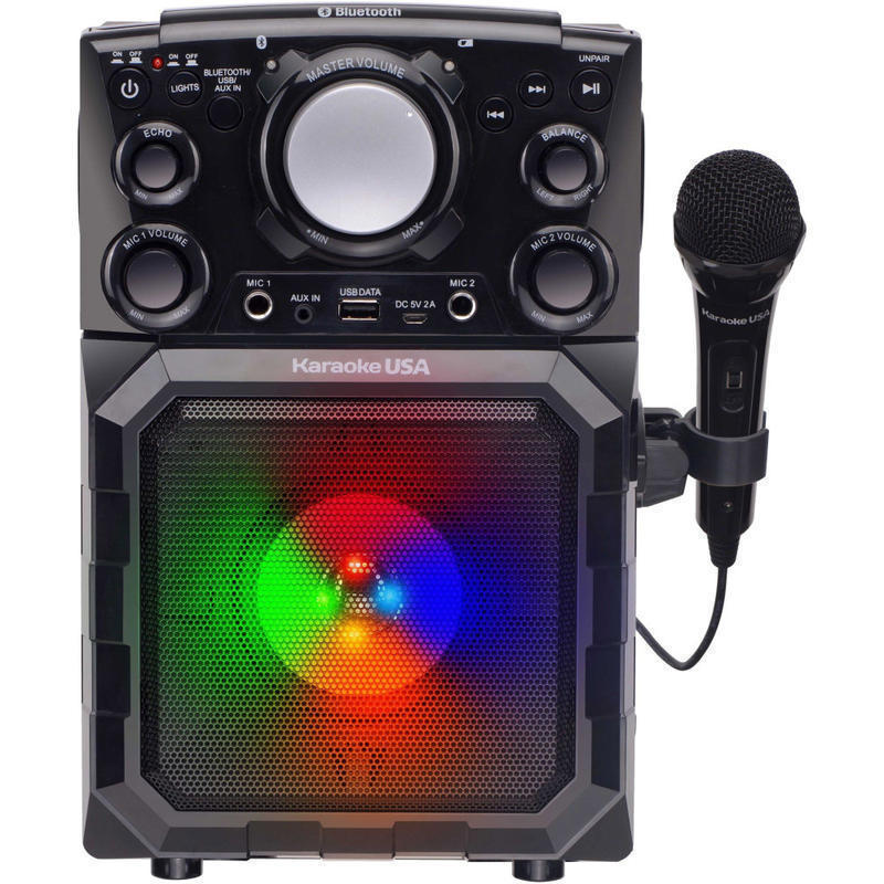 Karaoke USA GQ410 Portable MP3 Karaoke Player With Bluetooth, 14-1/4inH x 9inW x 9-1/4inD MPN:GQ410