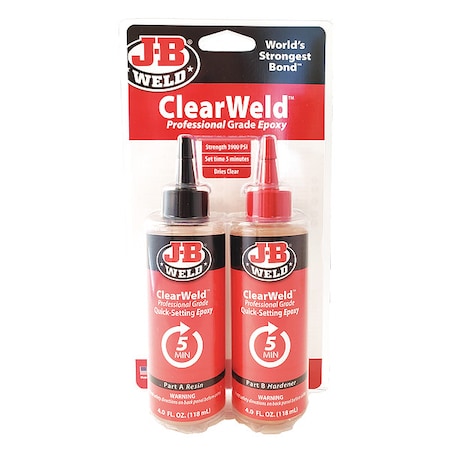 Instant Adhesive, ClearWeld Series, Clear, 0.7 oz, Bottle, 1:01 Mix Ratio, 1 hr Functional Cure MPN:50240