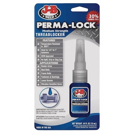 J-B Perm-A-Lock 13ML. Blue Threadlocker MPN:24213