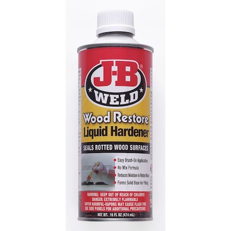 Liquid Hardener, 1 pt, Bottle, Clear to Amber, Wood Restore MPN:40001