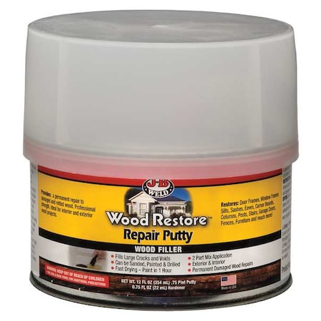 Putty 12 oz Size, Can Light Brown Wood Restore MPN:40003