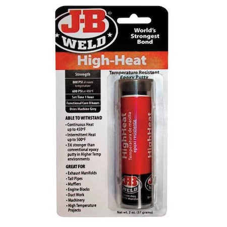 Putty, 2 oz Container Size, Tube, High-Heat, Dark Gray MPN:8297