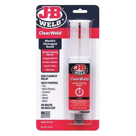 J-B Clearweld Epoxy Syringe 25ML MPN:50112