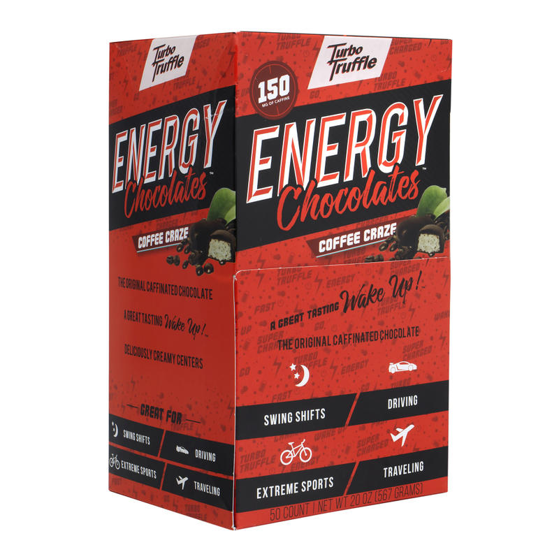 Turbo Truffles Energy Chocolate Coffee Craze Truffles, Pack Of 50 Truffles MPN:40002