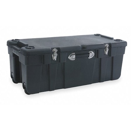 Mobile & Stackable Storage Trunk W/ Lid, 38.2 gal, 37 in L x 17-1/2 in W x 14 in H, Black MPN:G-1