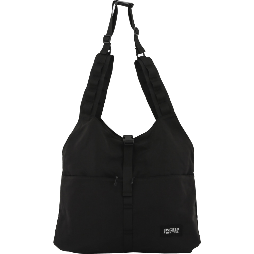 J World Polyester Utility Tote Bag, 18inH x 13inW x 3inD, Black MPN:TO2102 BLACK