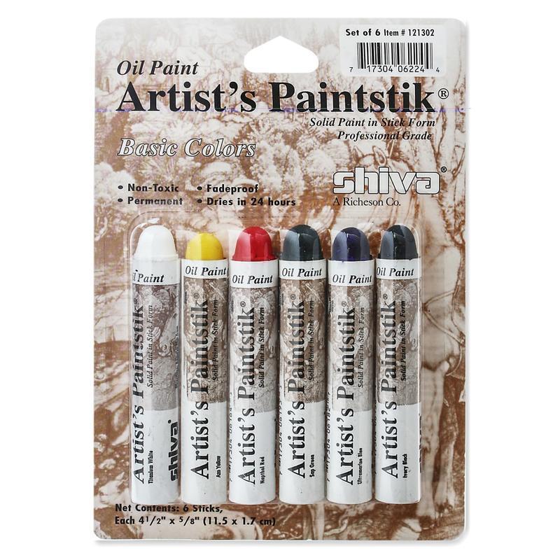 Jack Richeson Shiva Artists Paintstik Oil Color Set, Basic Colors Set, Set Of 6 MPN:121302