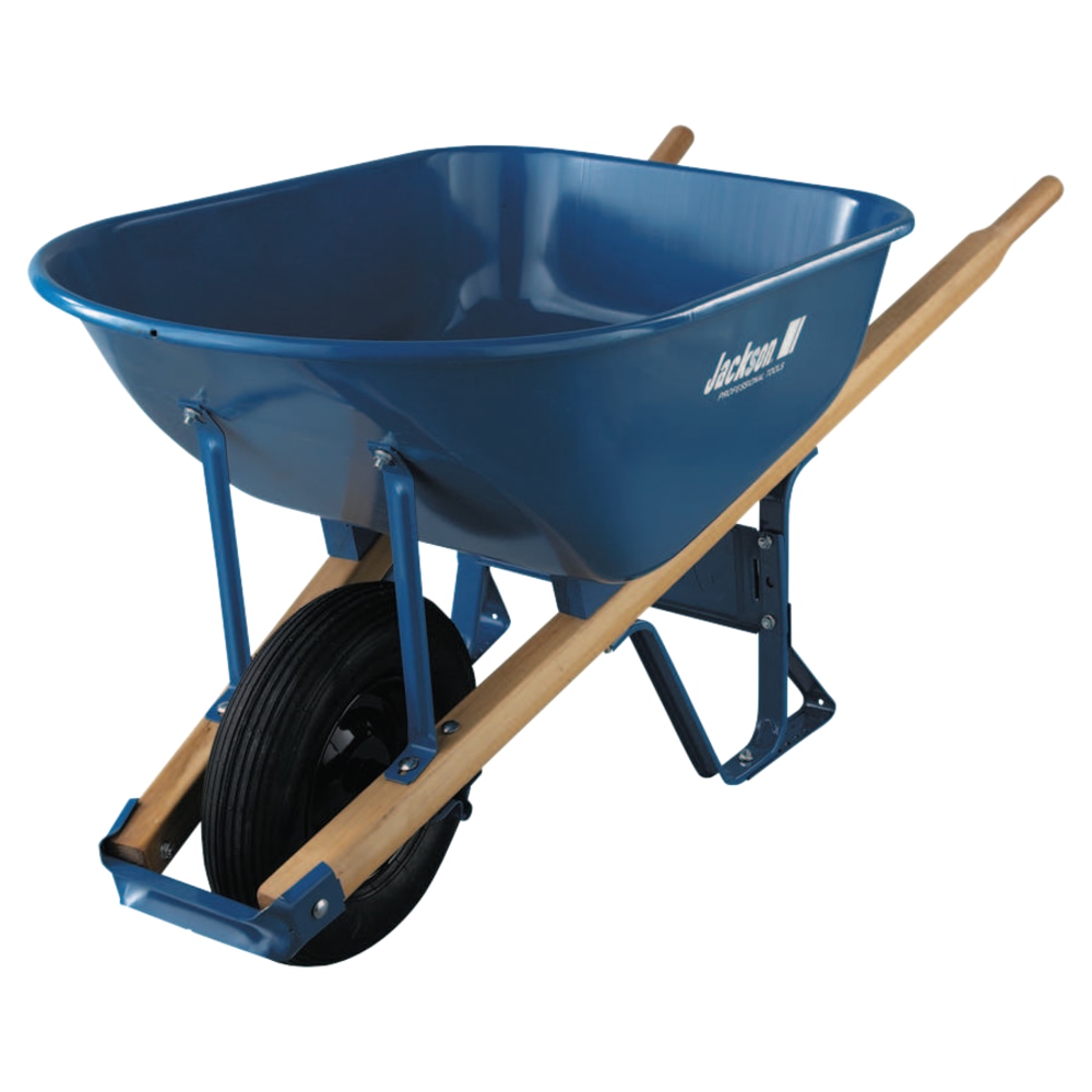 Jackson Steel Contractors Wheelbarrows, 6 cu ft, 1 Pneumatic 2-Ply, B.B., Blue MPN:027-M6T22BB