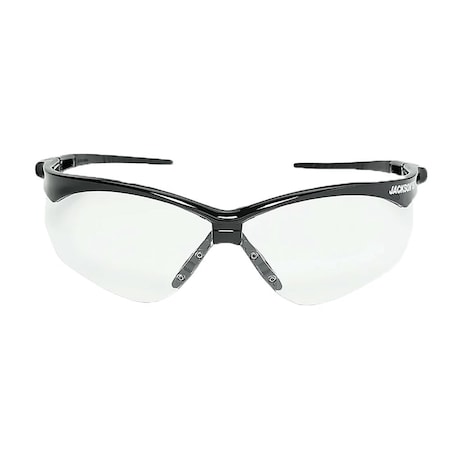 Safety Glasses, Anti-Scratch, Clear Lens, Black Frame, Half-Frame MPN:50000