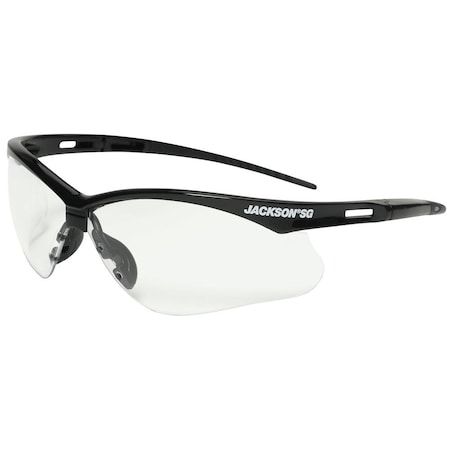 Safety Glasses, Anti-Fog, Clear Lens, Black Frame, Half-Frame MPN:50001