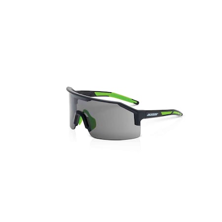 Maxview+, Safety Glasses, Anti-Fog & Anti-Scratch, Smoke Lens, Black/Green Frame, Half-Frame MPN:60003