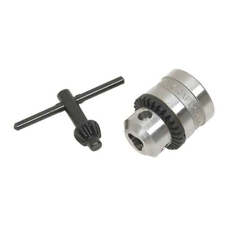 Drill Chuck, Keyed, Steel, 0.250 In, 3/8-24 MPN:30243D