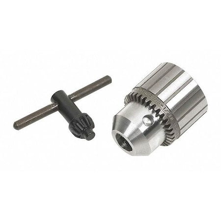 Drill Chuck, Keyed, Steel, 1/2 In, 1/2-20 MPN:31052D