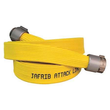 Fire Hose, Single Jacket, 50 ft Length, 1 1/2 in Hose Inside Dia., PVC Nitrile Rubber Hose Tube MPN:G50H15RY50P