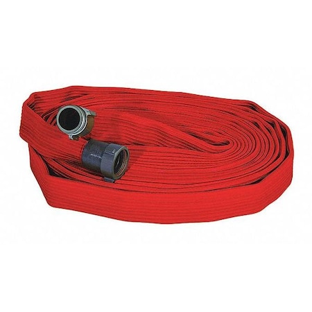 Fire Hose, Single Jacket, 50 ft Length, 2 1/2 in Hose Inside Dia., PVC Nitrile Rubber Hose Tube MPN:G50H25RR50NB
