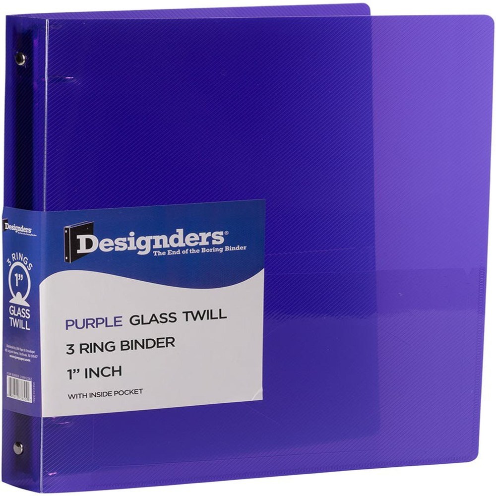 JAM PAPER 3 Ring Plastic Binder, 1 inch, Purple MPN:218912242